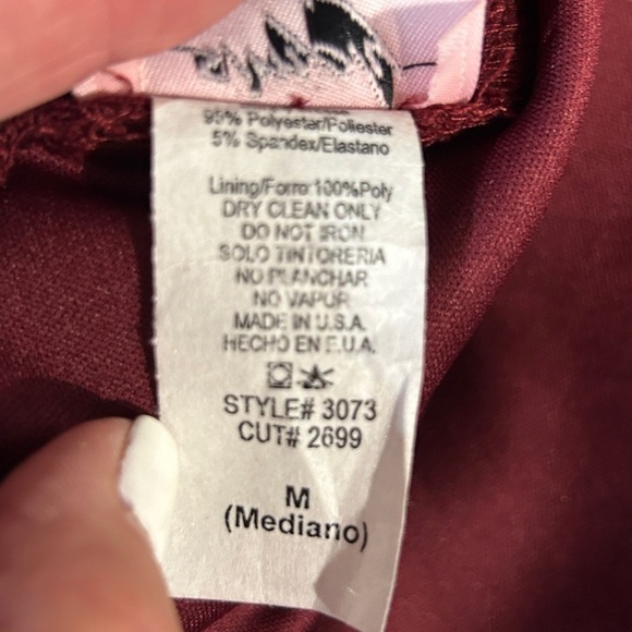 Simply Women’s Evening Gown Crisscross Burgundy Cutout/Ruched Size-M NWT - Picture 9 of 12